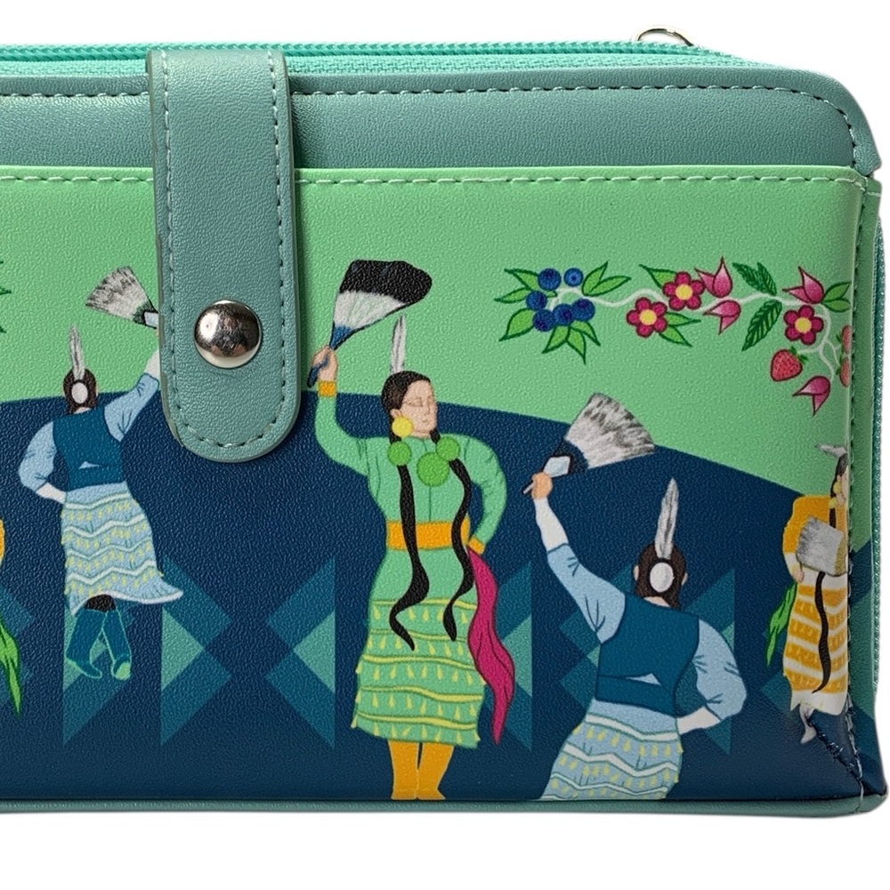 Native Northwest Crossbody Bag Wristlet Wallet Vegan Leather Indigenous Artist - Picture 4 of 16